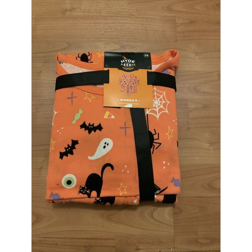 2pc Halloween Hyde and EEK Women's 2pc Pajama Set Orange Black Choose Your Size